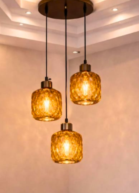 Orbessa Light (Set of 3) – Amber Glass