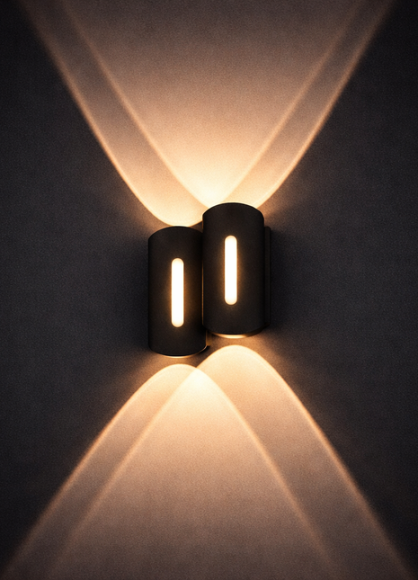 Outdoor Dual Tube Facade Wall Light – Warm White Up Down LED Fixture