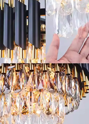 Black Mamba Round Chandelier – Bold Luxury with Gleaming Crystal Grandeur