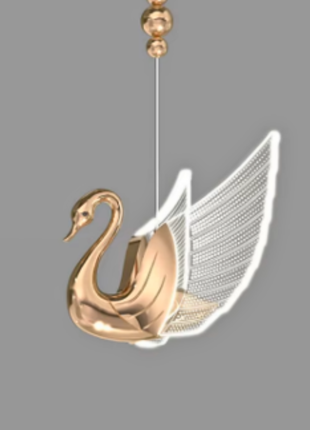 Aurelian Swan Pendant Light – Graceful Gold Swan with Illuminated Wings
