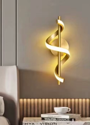 Solis Swirl LED Wall Lamp – Modern Artistic Spiral Design in Gold Finish