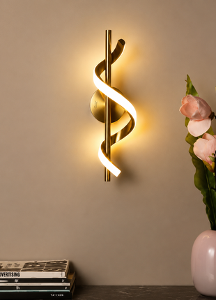 Solis Swirl LED Wall Lamp – Modern Artistic Spiral Design in Gold Finish