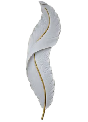 Featheré Luxe (600mm) – Premium White Feather Wall Light Décor