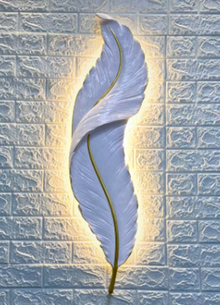 Featheré Luxe (600mm) – Premium White Feather Wall Light Décor