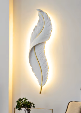 Featheré Luxe (600mm) – Premium White Feather Wall Light Décor