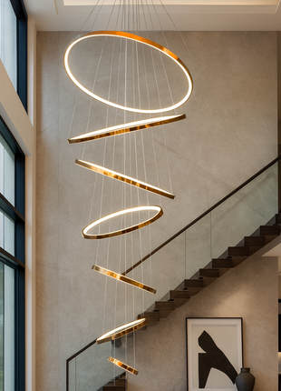 HelixAura Spiral Chandelier (7 Rings)
