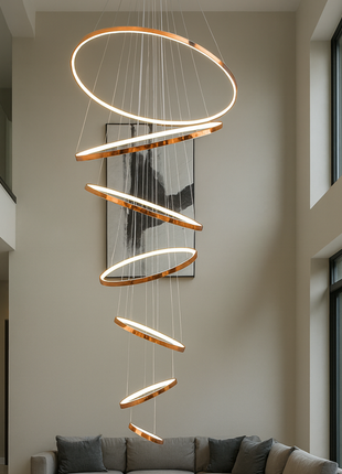 HelixAura Spiral Chandelier (7 Rings)