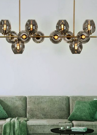 VELO ORBS MODERN CHANDELIER (12 lights) - AMBER/SMOKE