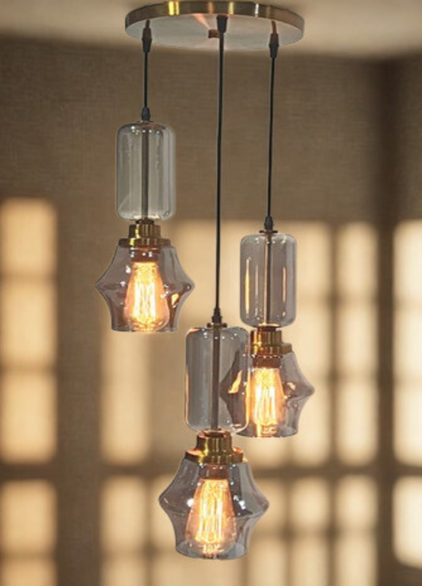 Veloria Trio Pendant Light – Smoke Glass
