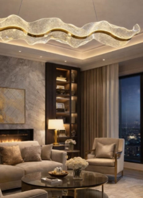 Ethereal Wave – Luxury Sculptural Chandelier