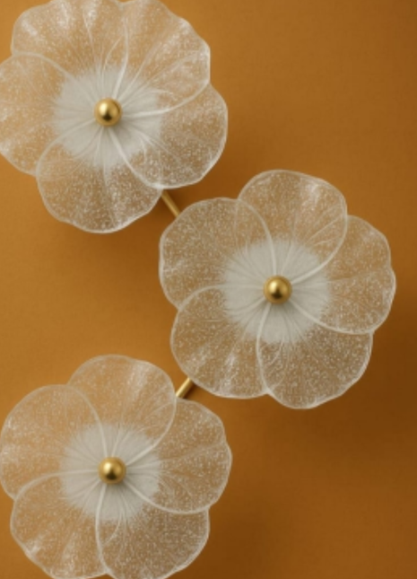 Lumia Petal Wall Light – A Symphony of Glass & Grace
