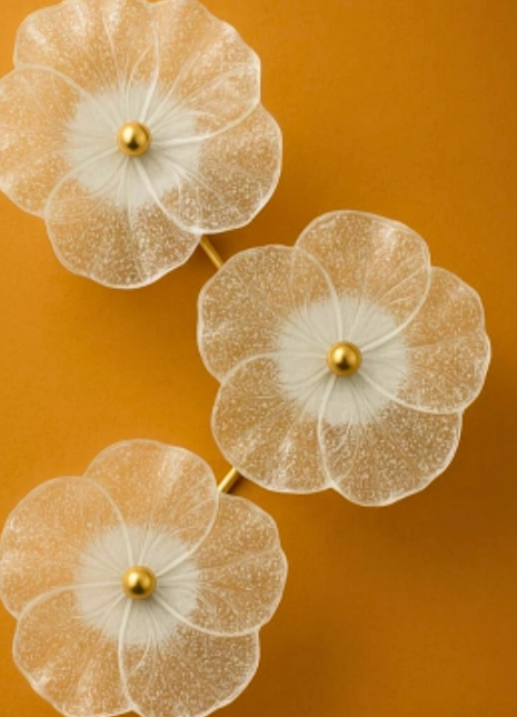Lumia Petal Wall Light – A Symphony of Glass & Grace