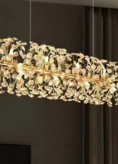 Crystal Flora – Linear Crystal Chandelier