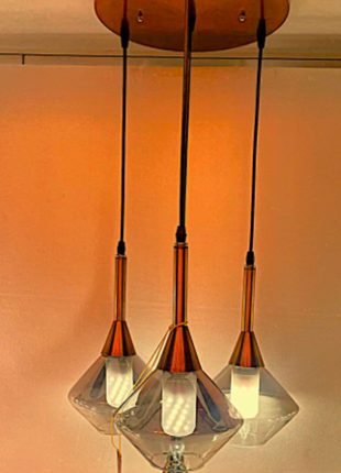 Prismora Pendant Light (Set of 3)- Amber Glass