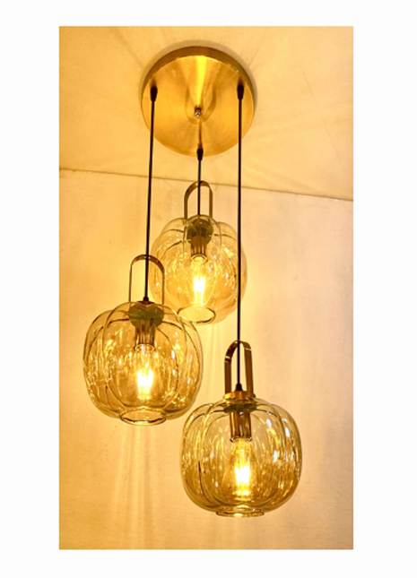 Orbessa Light (Set of 3) – Amber Glass