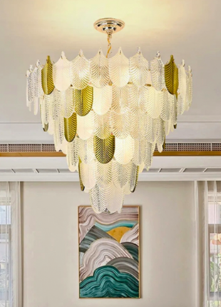 Vitraleaf Chandelier (500mm) – Glass Leaf Designer Light