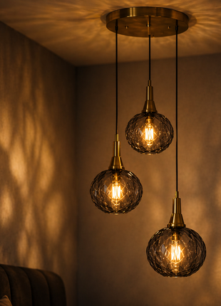 VINTARA SMOKED GLASS PENDANT LIGHT