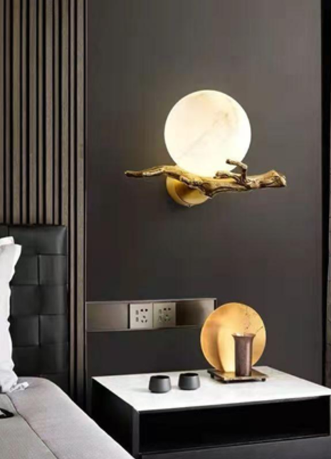 Nightwood Orb – Sculptural Wall Light