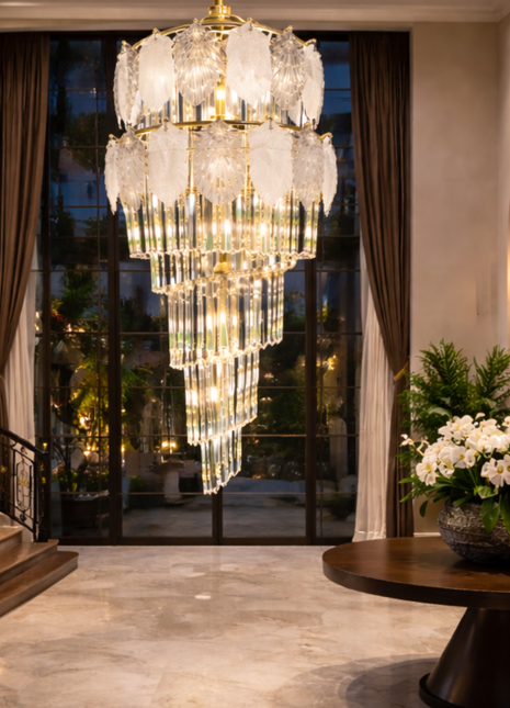 Regent Leaf Majesty - Double Height Chandelier