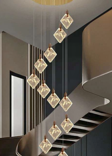 Cascade Élan (16 penda ,Upto 2400mm ) - Double Height Chandelier